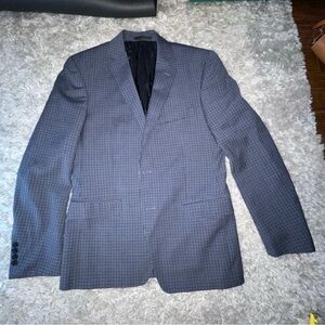Versace Collection Mens Sport Coat 48R Blue on Blue Check Wool Jacket